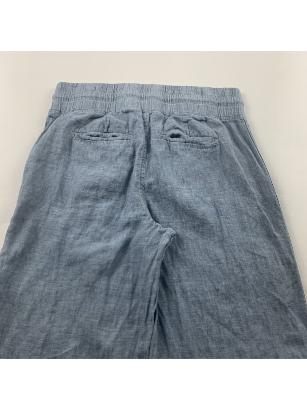 Athleta Light Blue Chambray Linen Cabo Wide Leg Pant 8 - Picture 7 of 7